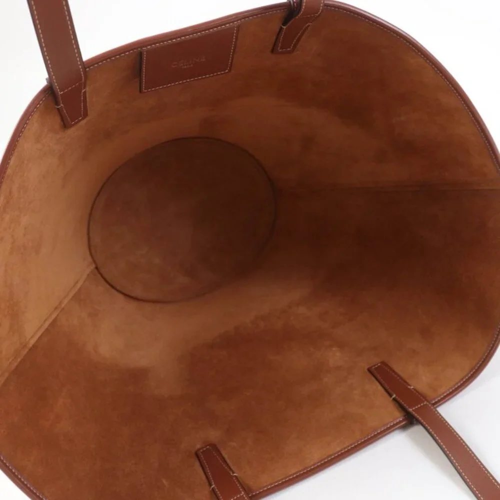 Celine Du3.04 lu Cuir Triomphe Coufant Medium Tote Bag Tan Smooth Calfskin - Picture 7 of 13